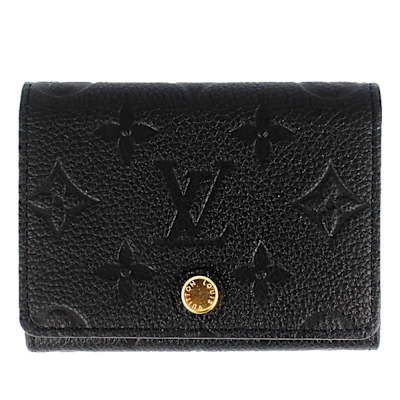 LOUIS VUITTON路易威登 LV M58456 Empreinte 黑色老花牛皮押扣名片夾