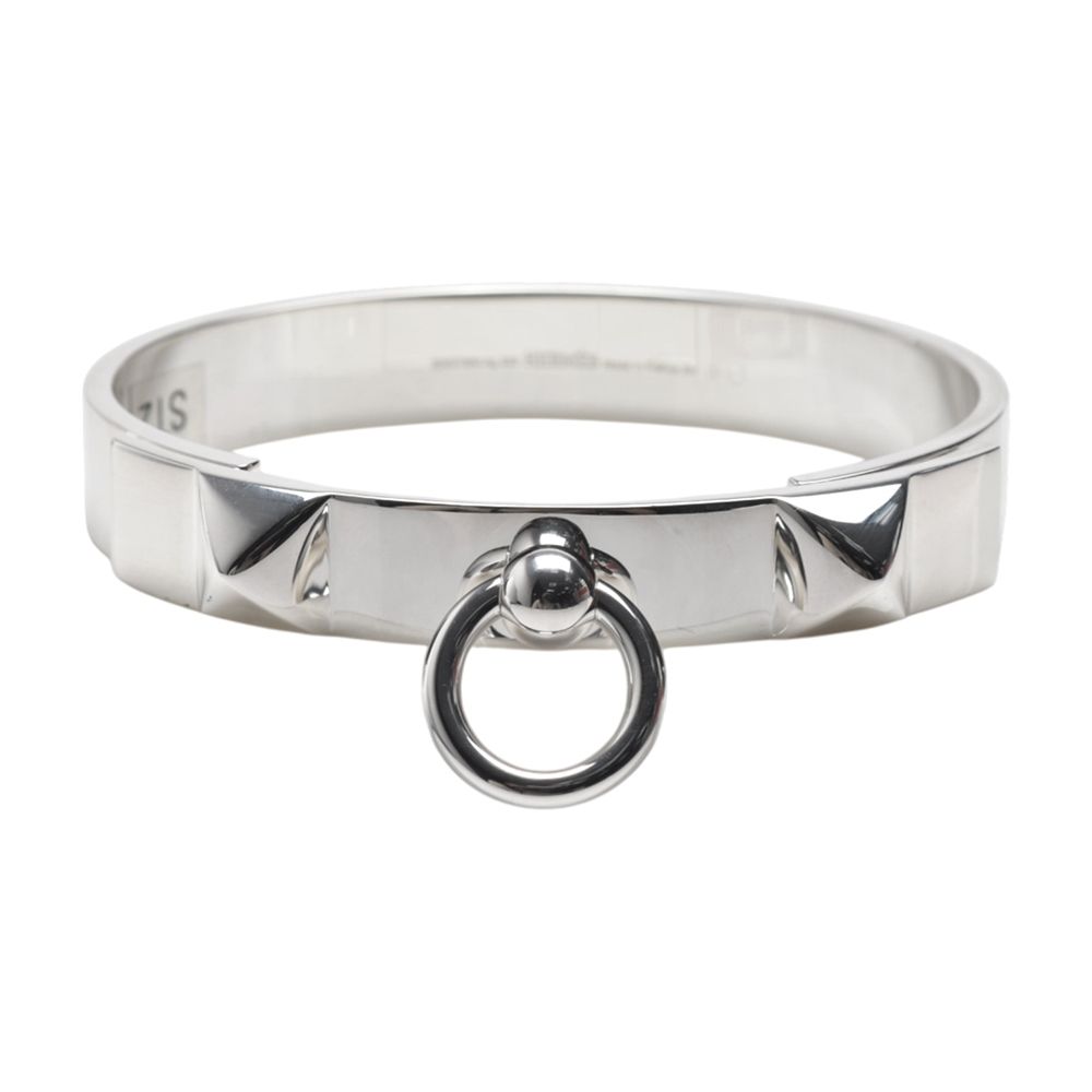HERMES 經典Collier de Chien系列925純銀手環(銀色)