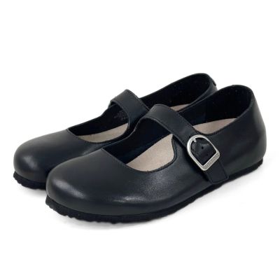 Birkenstock Santa Clarita 真皮單扣一字帶瑪莉珍鞋 女 黑色 勃肯一般寬淺口娃娃鞋 復古平底休閒小皮鞋 1030191