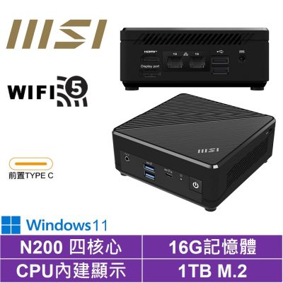 MSI微星 MSI 微星 CubiN 四核心{英仙座UAACW}Win11迷你電腦(N200/16G/1TB M.2)