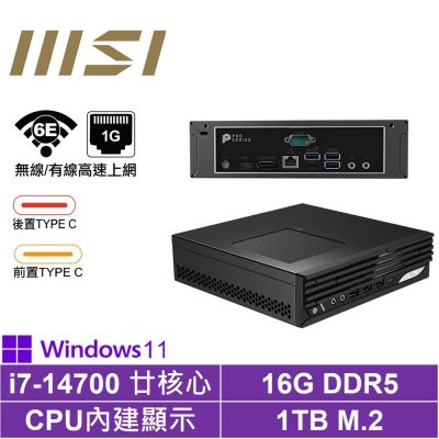 MSI微星 MSI 微星 PRO DP21 i7廿核{英仙座SB8CP}Win11Pro迷你電腦(i7-14700/16G/1TB M.2)