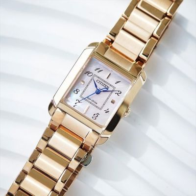 CITIZEN 星辰 LADY S 限量 光動能 復古優雅 方形腕錶 禮物 EW5603-89Y
