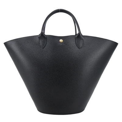LONGCHAMP ÉPURE系列牛皮壓印手提包(特大/黑)