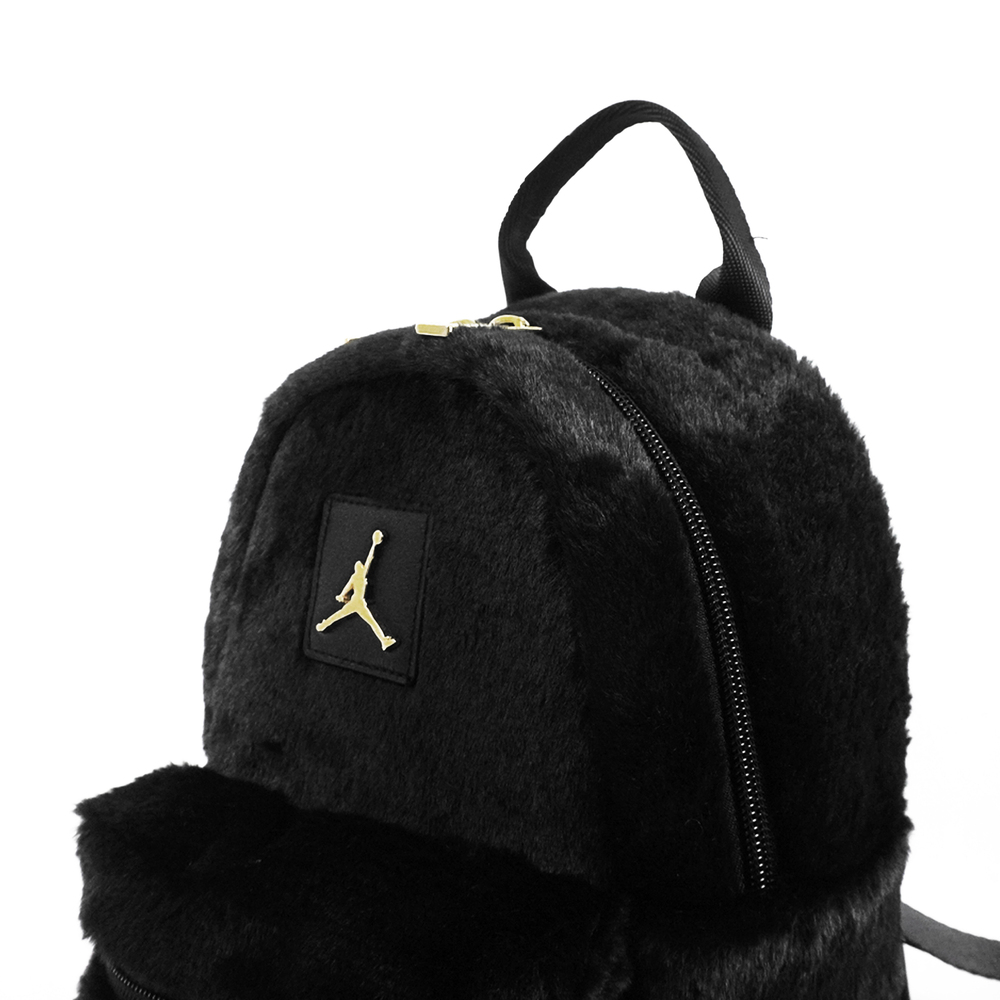 Jordan Faux Fur Mini [HV8004-010] 後背包雙肩包迷你包毛絨包喬丹黑金