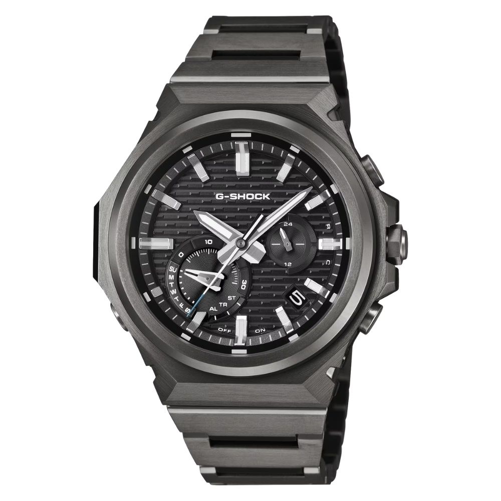 CASIO卡西歐 G-SHOCK GST-B 銳利極簡 藍芽太陽能電力 簡潔現代設計 黑 GST-B1000BD-1A_44.2mm