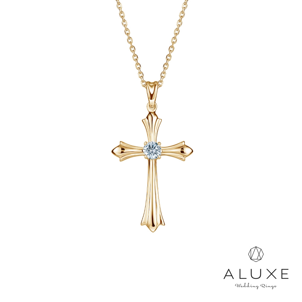 ALUXE 亞立詩18K金鑽石項鍊忠誠之印十字架NN0960 | A-LUXE 亞立詩鑽石| Yahoo購物中心