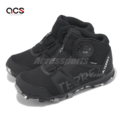 adidas 越野跑鞋 Terrex BOA Mid R RDY 中童 黑 旋鈕 抓地 小朋友 運動鞋 愛迪達 IF7508