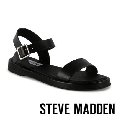 STEVE MADDEN-俐落一字金屬扣平底涼鞋ARIES-黑色