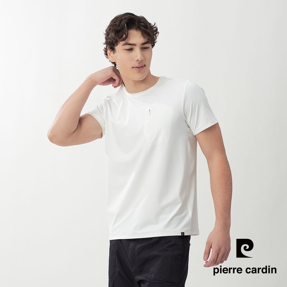 PierreCardin皮爾卡登 網路獨家 男款 冰絲速乾短袖T恤(多色任選) (白色)