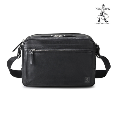 PORTER INTERNATIONAL - 非凡經典ORIGINAL真皮雙層斜背包 - 黑