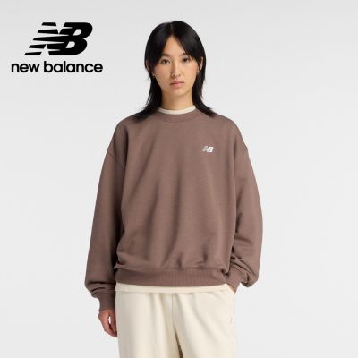 【New Balance】簡約LOGO棉質長袖衛衣 女性 咖啡棕 WT41508ABP
