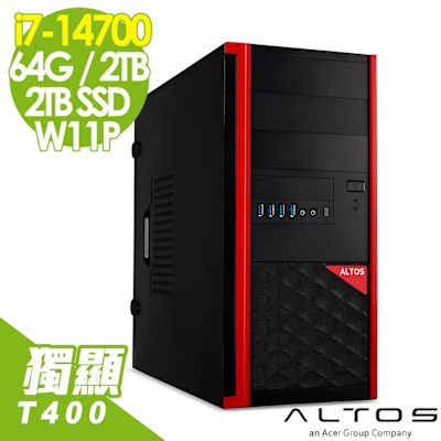 Acer 宏碁 Altos P150F8 水冷工作站 (i7-14700/64G/2TB+2TB SSD/T400-4G/1200W/W11P)