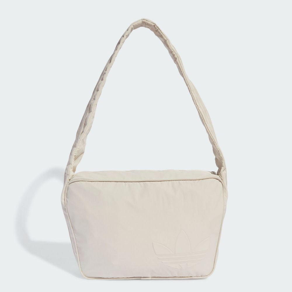 ADIDAS 愛迪達阿迪達斯ORIGINALS 三葉草男女側背包-米色系-BOWLING BAG