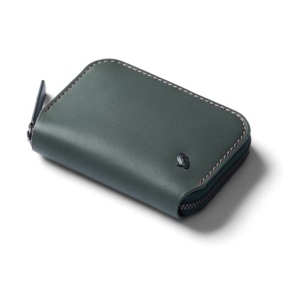 Bellroy Folio Mini 小型隨身皮革零錢包 RFID防盜 拉鍊皮包 卡片收納包 開學購物季 送禮首選 男包/女包-灰綠色