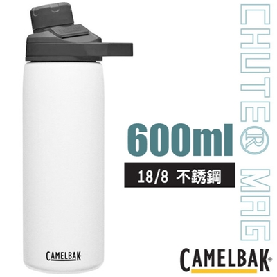 CAMELBAK Chute Mag 18/8不鏽鋼戶外運動保溫瓶(保冰)600ml .運動水壺.水瓶 經典白