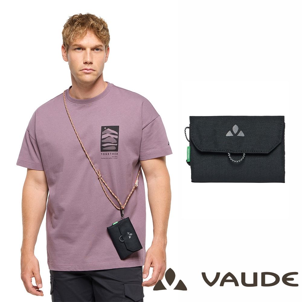 【VAUDE德國】Wallet M錢包(附背帶)(VA-48093黑/都會/貼身錢包/旅行/斜肩包)