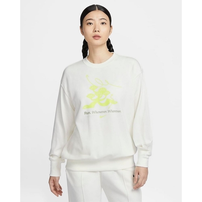 NIKE 耐吉 女長袖上衣-米白色 AS W NSW PHNX FLC OS CREW GCEL-HQ4737133