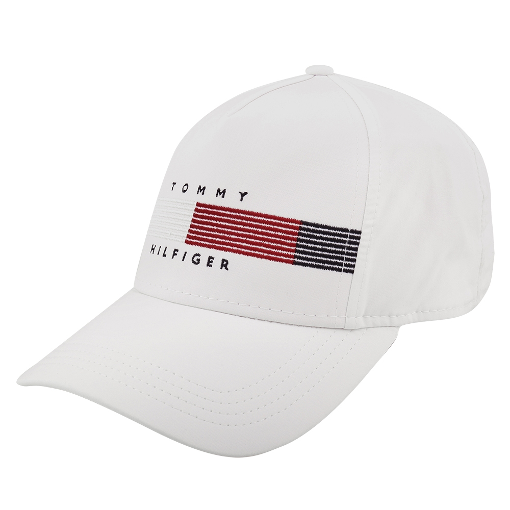 TOMMY HILFIGER- 線條繡線字母LOGO女款棒球帽(漆白色)
