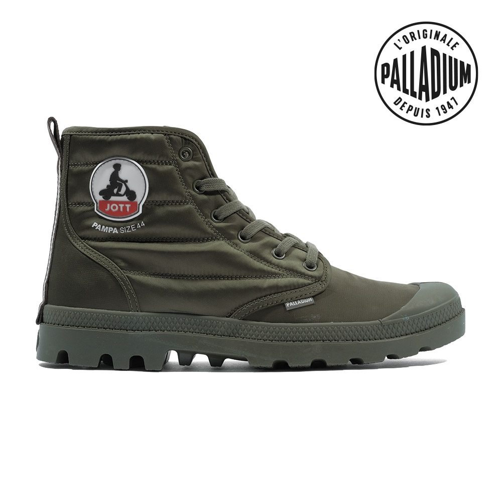 PALLADIUM PAMPA HI DARE RHONA 隆河聯名羽絨軍靴/休閒鞋-男鞋/女鞋 多色任選 (男鞋/女鞋-綠)
