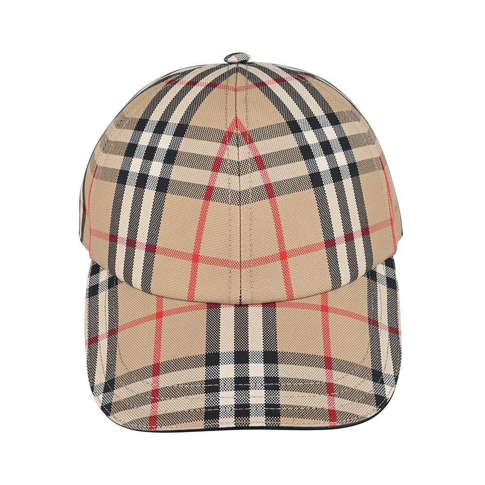 BURBERRY 巴寶莉  都市格紋設計帆布棒球帽(典藏米)