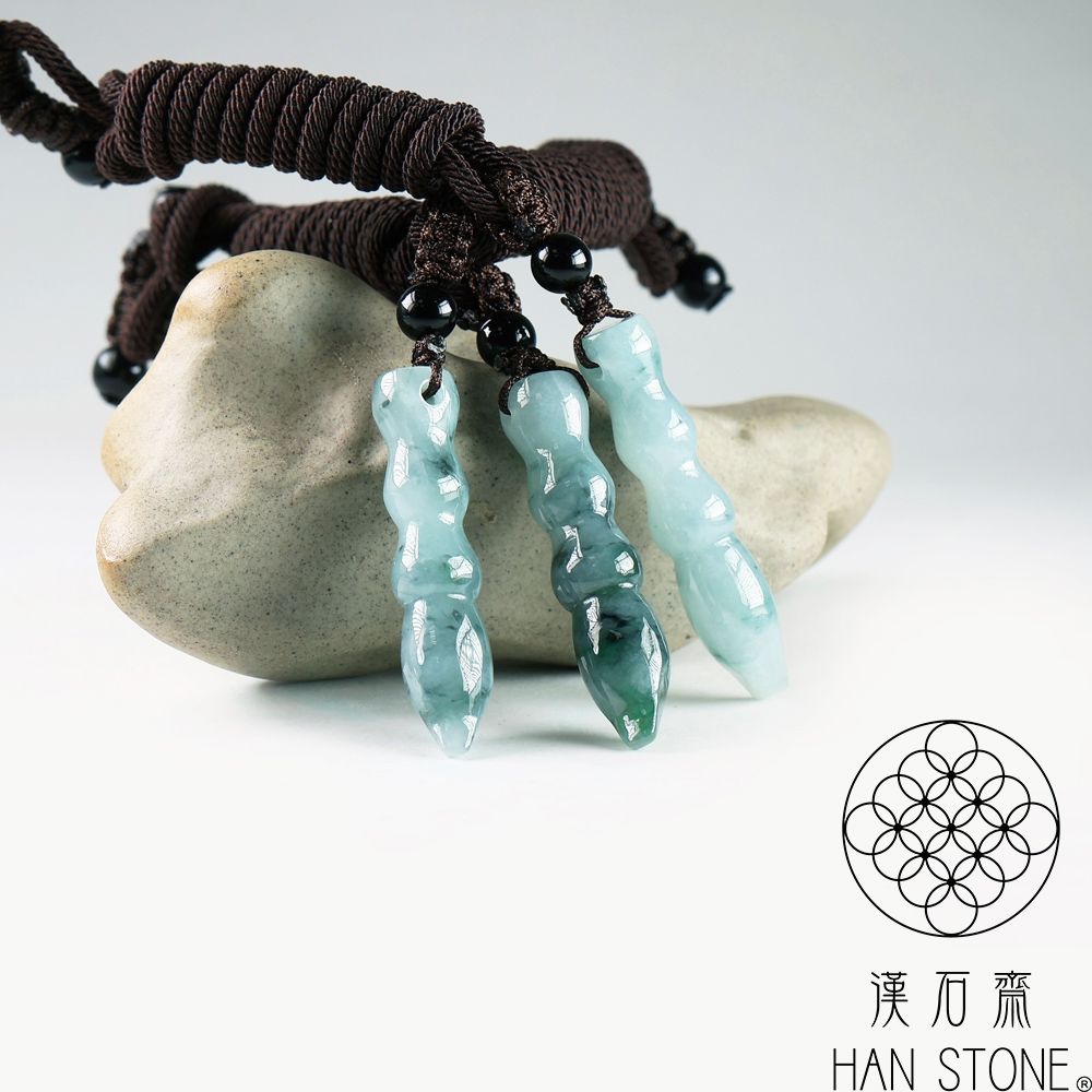 漢石齋】天然翡翠A貨文昌筆玉珮吊墜冰糯種藍水飄花(41*8*9mm以上) | 漢