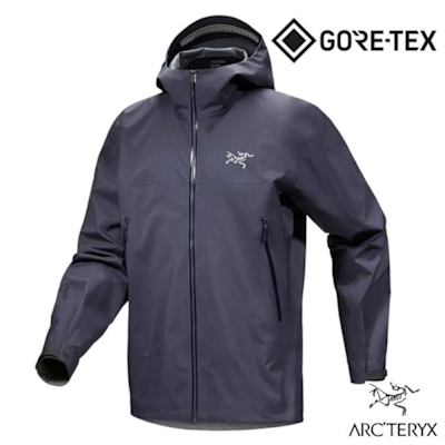 【ARCTERYX 始祖鳥】男 Beta 防風防水透氣GORE-TEX連帽外套.軟殼夾克.風雨衣 X000008584 黑寶石