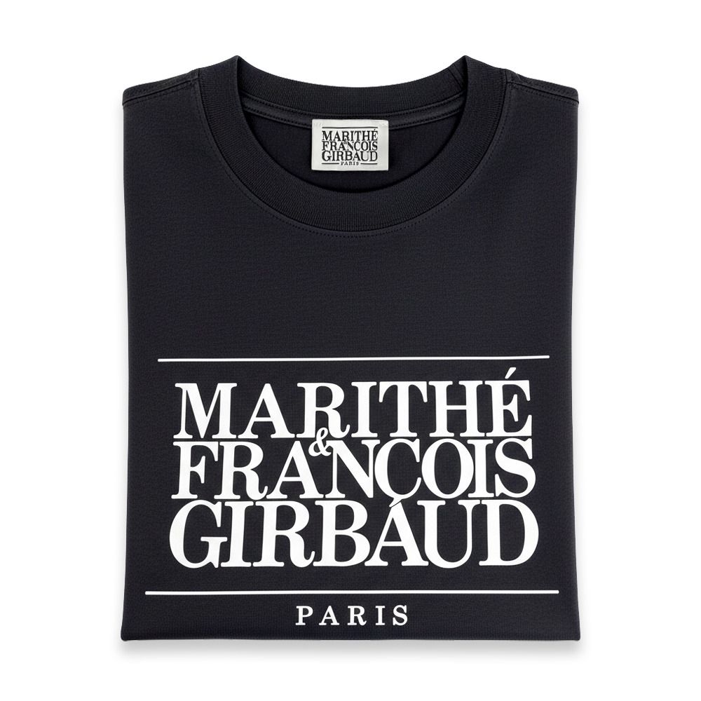 MARITHÉ FRANÇOIS GIRBAUD經典短袖T恤(中性款)多款 (黑色-白字)