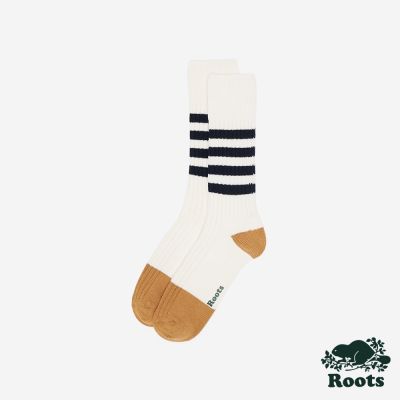 Roots 配件- 小木屋系列條紋長襪-軍藍色