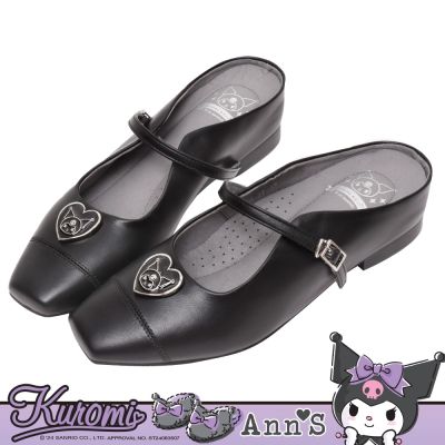 Ann’S X Sanrio三麗鷗 酷洛米聯名 顯瘦小方頭 內增高 瑪莉珍穆勒鞋2cm-黑