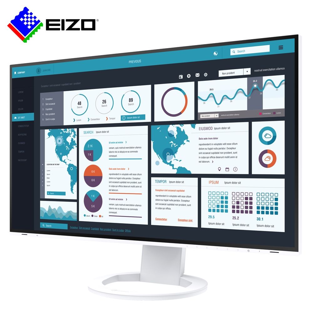 EIZO FlexScan EV2795 白色27吋/多訊號輸入/薄邊框/低閃頻護眼16:9寬