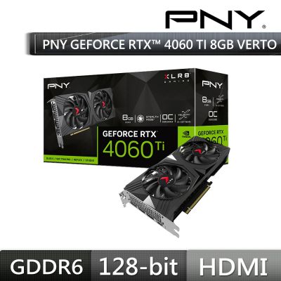 PNY GeForce RTX 4060 Ti 8GB 超頻 雙風扇 VERTO款 VCG4060T8DFXPB1-O 顯示卡
