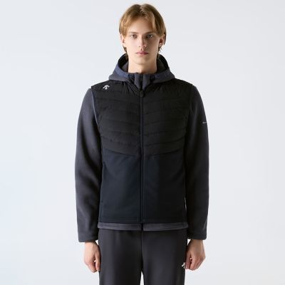 DESCENTE 羽絨背心 男 保暖 ACTION RUN HYBRID VEST 黑 SQ323RDV91-BLK0
