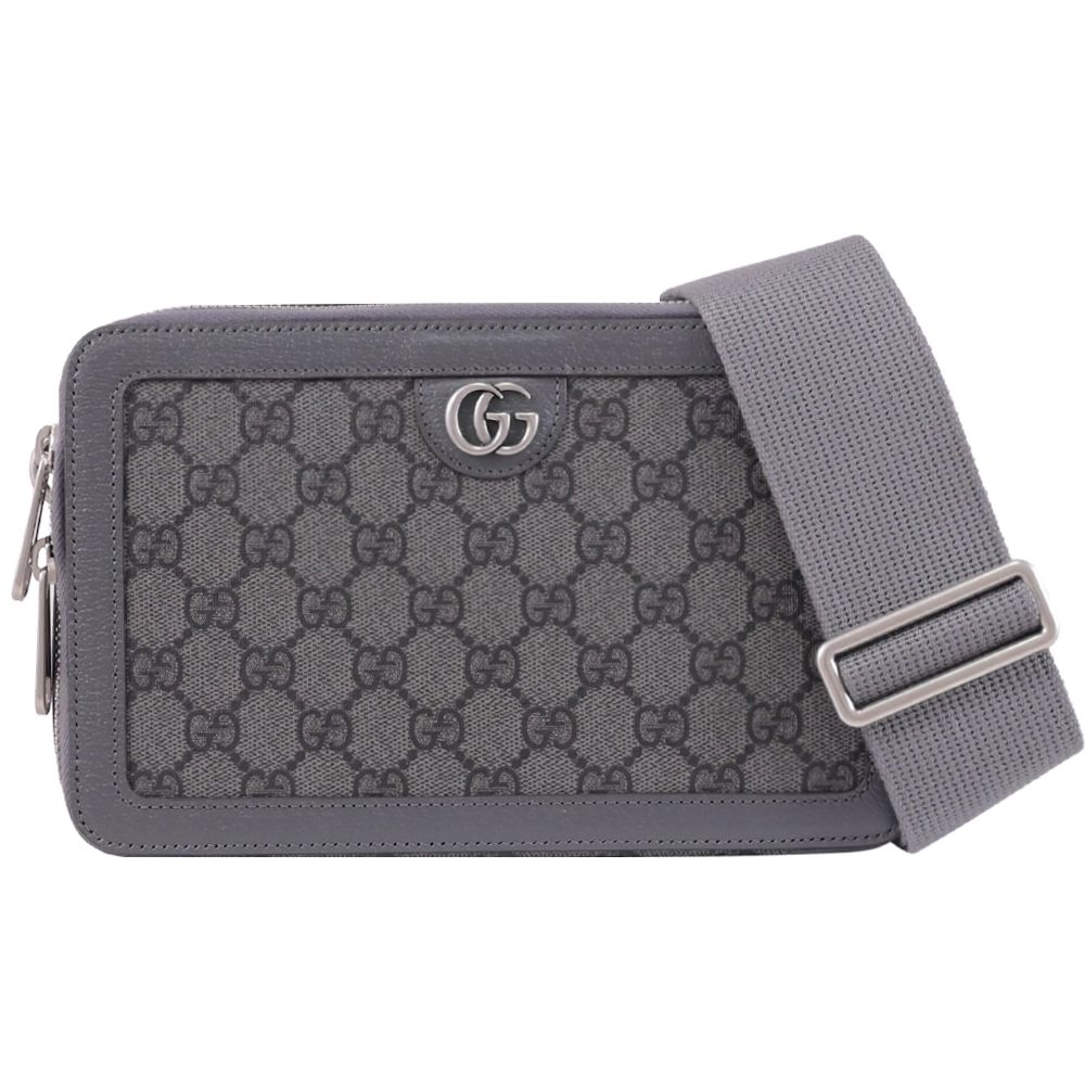 GUCCI Ophidia GG Supreme 滿版印花斜背/相機包(灰)