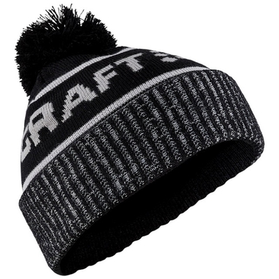 瑞典 Craft Core Retro Logo Knit Hat LOGO針織羊毛帽 .彈性透氣保暖護耳帽 黑色