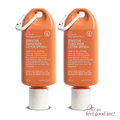 【we are feel good 好感覺】敏感肌專用耐水防曬乳SPF50+ 75ml/瓶 X2瓶