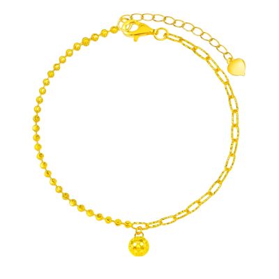 【Just Gold 鎮金店】雙鍊金球 黃金手鍊 (網路限定)