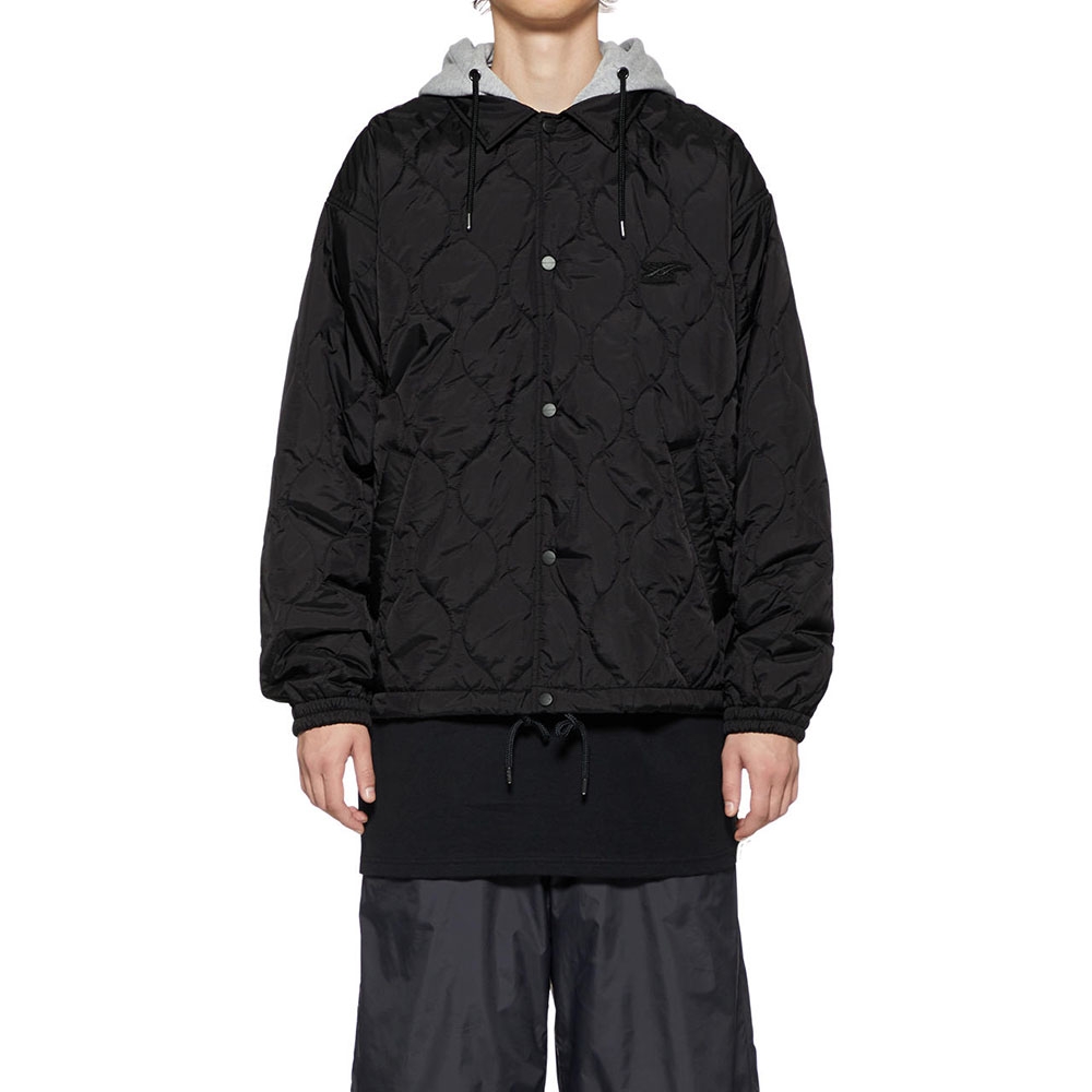 Onitsuka Tiger鬼塚虎-男款黑色連帽絎縫外套(2181A715-001