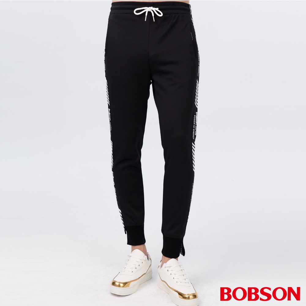 【BOBSON】男款配織帶縮口褲(38023A-88)