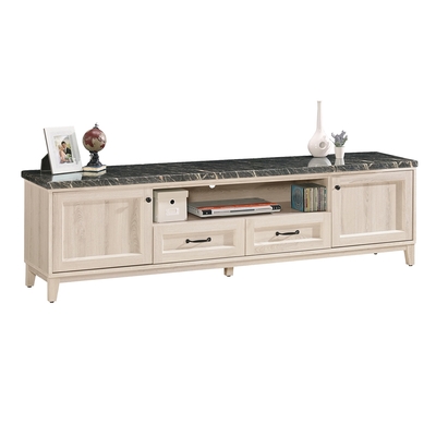 Boden-莉蒂6.7尺二門二抽石面電視櫃/長櫃/視聽櫃-200x42x56cm