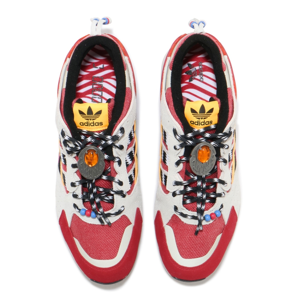 ふう adidas 休閒鞋ZX 10000 復古男鞋愛迪達三葉草民俗風異材質拼接灰紅