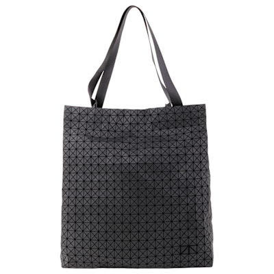 ISSEY MIYAKE  BAOBAO 夜空幾何細方格直式手提托特包(霧黑)特大款