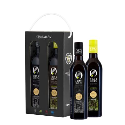 Oro Bailen 皇嘉 皇室御用雙入經典提盒組 特級冷壓初榨橄欖油Picual 500ml + Arbequina 500ml