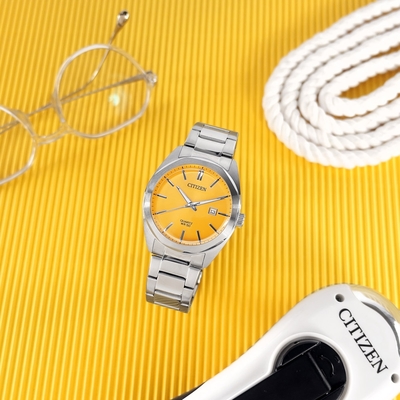 CITIZEN 星辰表/ BI5110-54Z / 極簡時尚礦石強化玻璃日本機芯日期