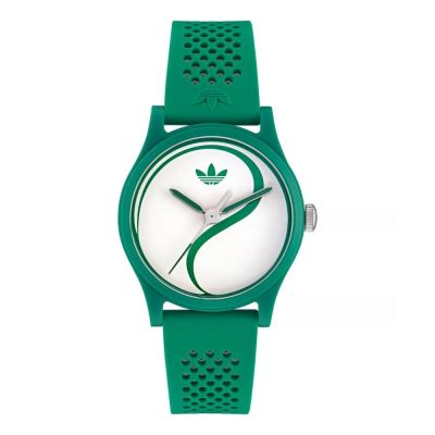 ADIDAS 愛迪達 Game Two 矽膠錶帶_AOSY25519_綠X白_38mm