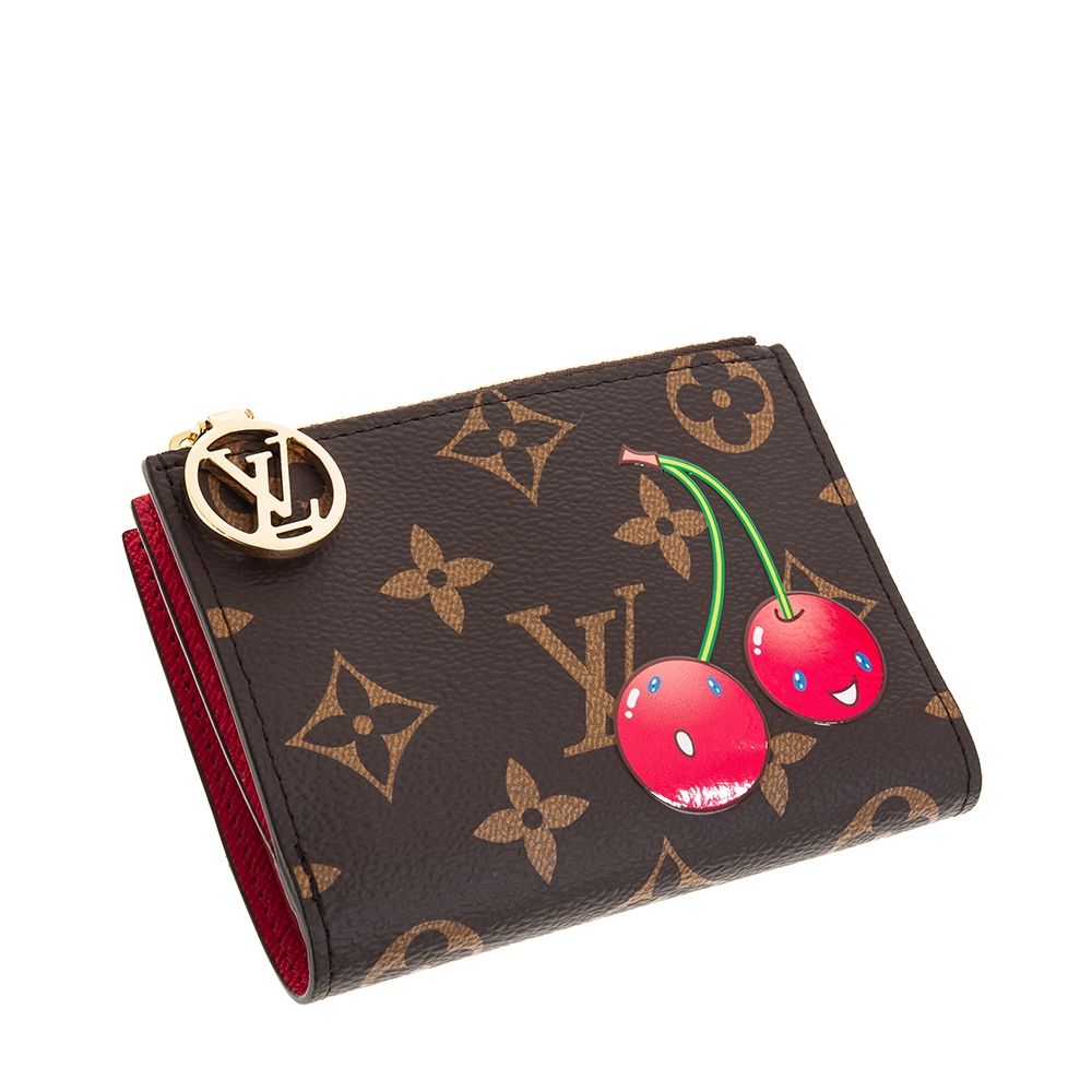 小物 LV LV x TM【M13420】村上隆限定Monogram帆布櫻桃圖案Lisa短夾| LV路易威
