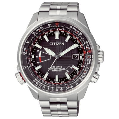 CITIZEN Eco-Drive 浮華爵士鈦金屬光動能腕錶-銀-CB0141-55E-46mm