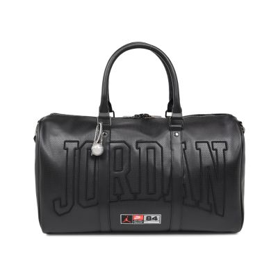 Nike 行李袋 Jordan Monogram 黑 皮革 手提 圓筒包 JD2613045AD-003