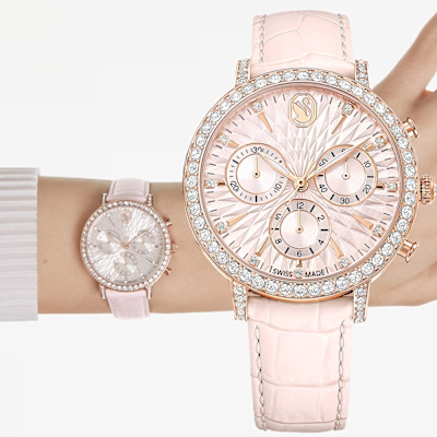 SWAROVSKI 施華洛世奇 Matrix Tennis Chrono 水晶三眼計時手錶 女錶 寵愛媽媽 送禮推薦-36mm 5698300