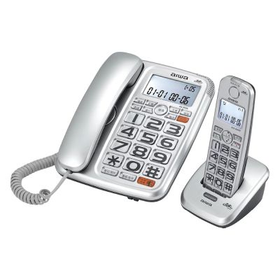【AIWA】愛華助聽無線電話-銀色(會議電話 座機 固定電話/AG-8099)