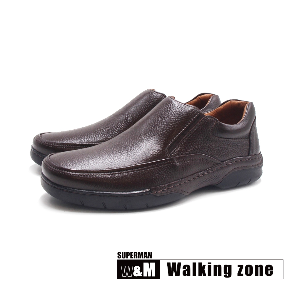 WALKING ZONE(男)SUPERMAN系列 巴西ROMA魔鬼氈紳士減壓皮鞋 男鞋-咖啡